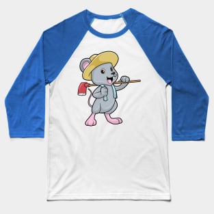 Mouse as Farmer with Axe & Hat Baseball T-Shirt